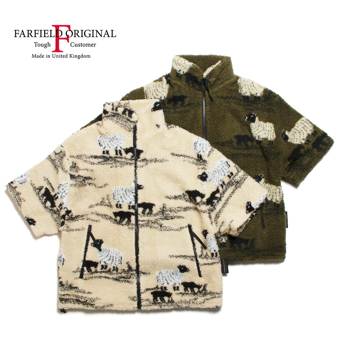 【大売り出し20%OFF】FARFIELD ORIGINAL ファーフィールドオリジナル FELL JACKET HALF SLEEVE ハーフスリーブフリースジャケット SHEEP\u0026LAMB 連合王国製