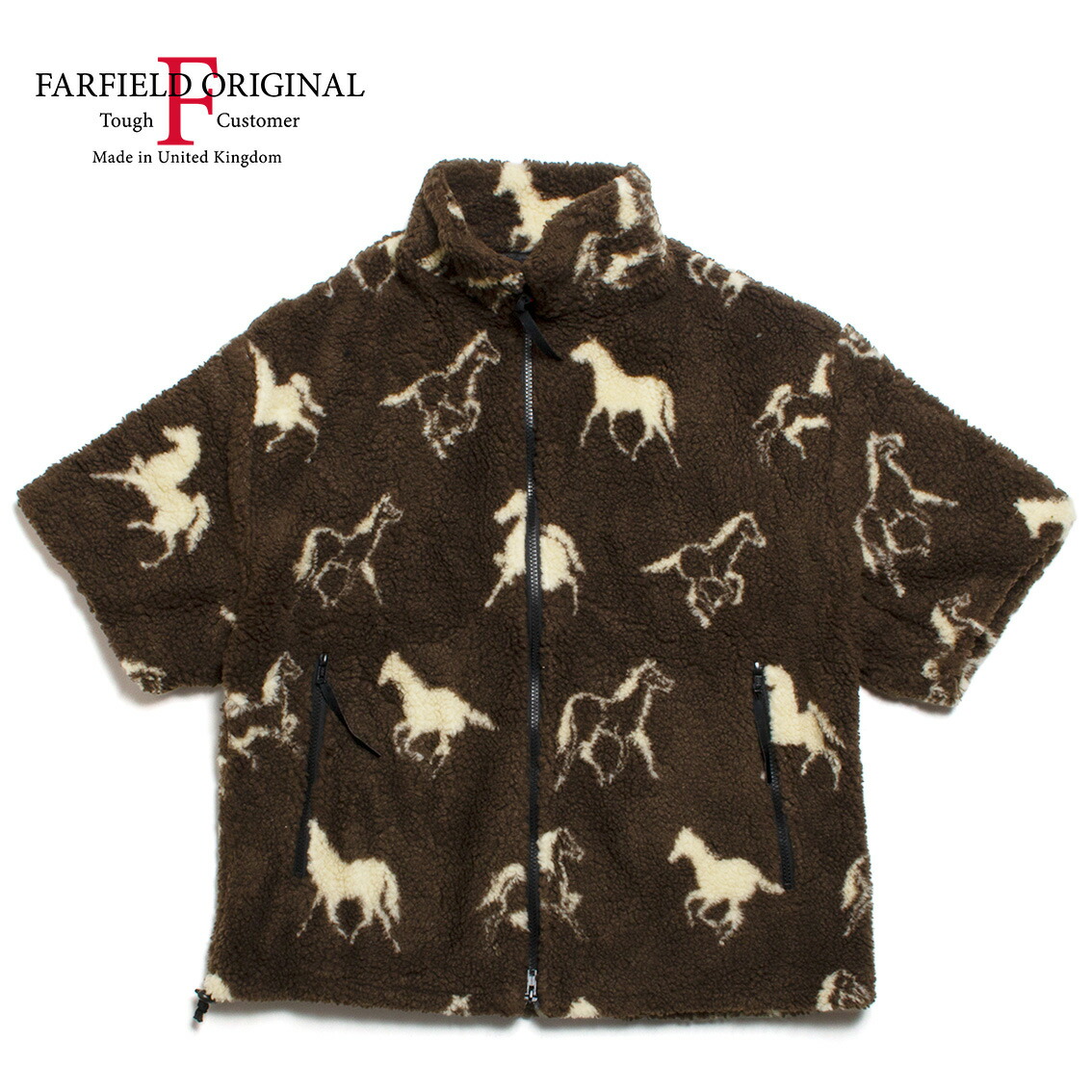 【大売り出し20%OFF】FARFIELD ORIGINAL ファーフィールドオリジナル FELL JACKET HALF SLEEVE ハーフスリーブフリースジャケット HORSE 連合王国製