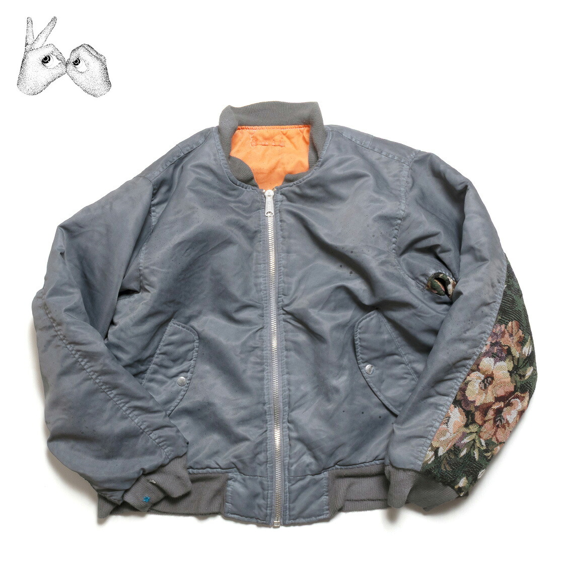 【セール20%OFF】 VOO ヴォー MA-1 feat. LIF フライトジャケット リバーシブル VOO-1252 グレー Q|HARTLEY 店