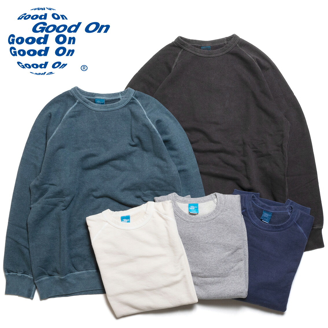 Good On グッドオン RAGLAN CREW SWEAT ラグランクルースウェット 9薬局衡オンス フレンチテリー GOBW-101