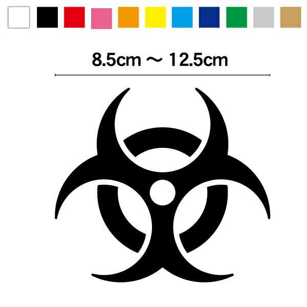 【ミリタリー カッティング ステッカー】バイオハザード 8.5cm～12.5cmかっこいい シール デカール 防水 車 キズ隠し 軍事 エアモデル 戦車 装飾 カスタマイズ シルエット ワンポイント コンテナ スーツケース 航空機 楽天 通販 バイク グッズ アクセサリー画像
