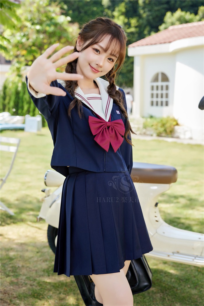 人気新品 セクシー ミニセーラー服 リボン 青 コスプレ 制服 女子高生 JK