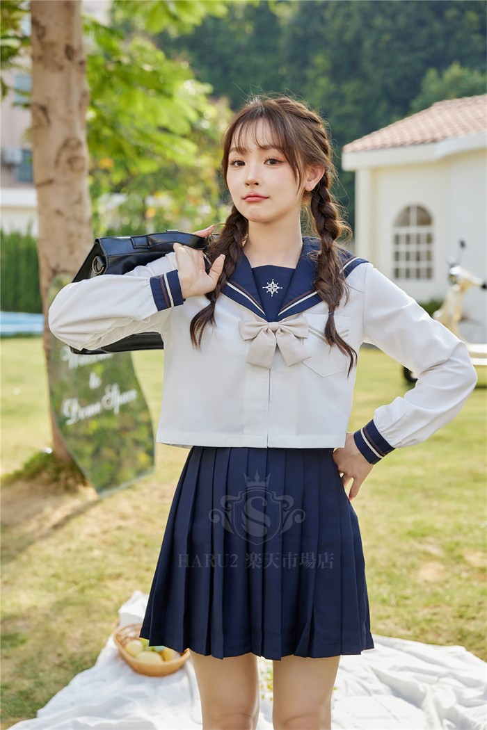 学生服 制服 風 コスチューム スカート ワイシャツ 超 ミニ丈 カラー（2）