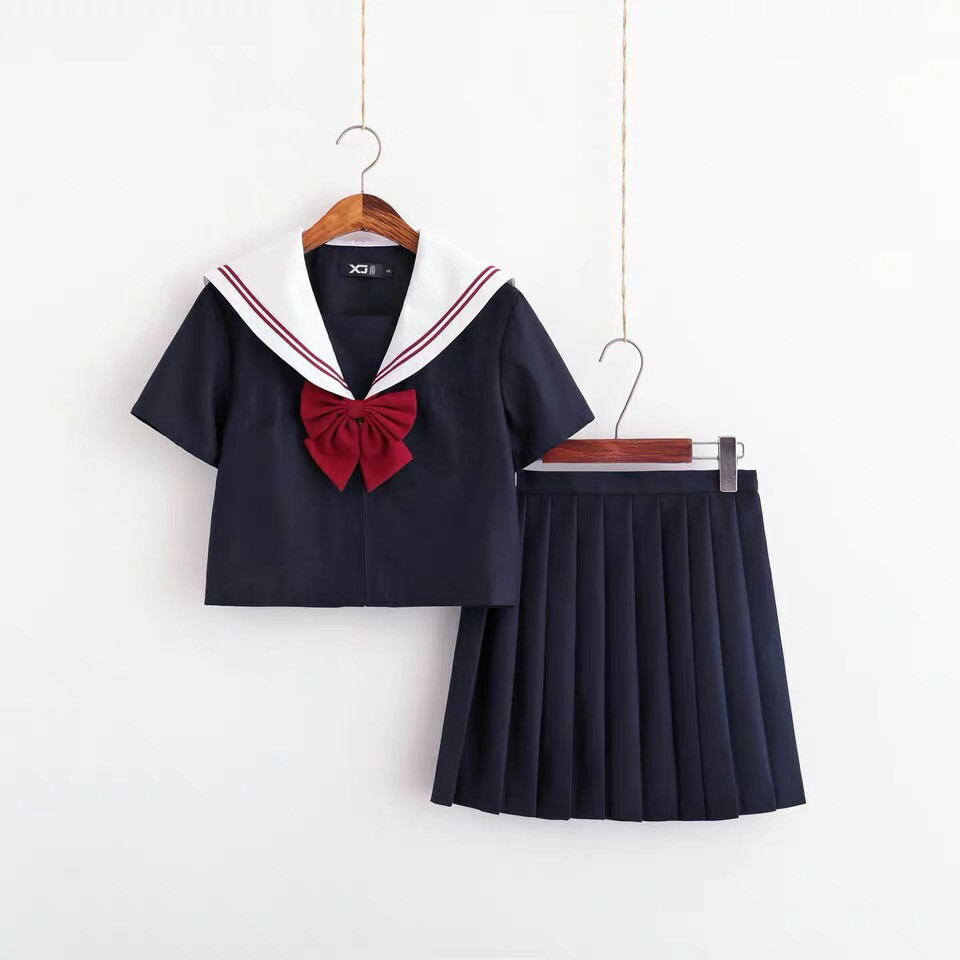 楽天市場 セーラー服 学生服 半袖 ネイビー 上下セット 女子制服 Jk制服 コスプレ 高校生 コスプレ可愛い レディース 衣装 Jk服 学園祭 大人 レディース４点セット 清純派 Haru2 楽天市場店