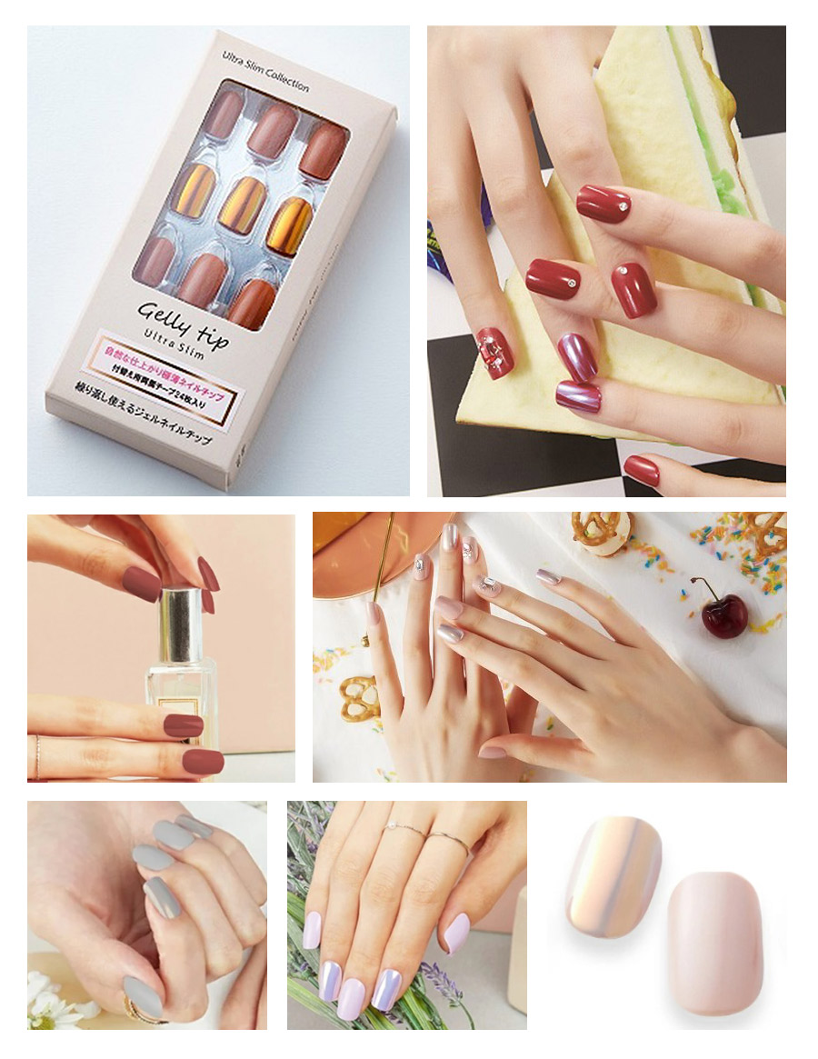 Gelly Tip 繰り返し使える 自宅で簡単ネイル ツヤ感 30枚入り ウルトラスリム ジェリーチップ Slim ぷっくり 極薄ジェルネイルチップ Ultra 2箱セット