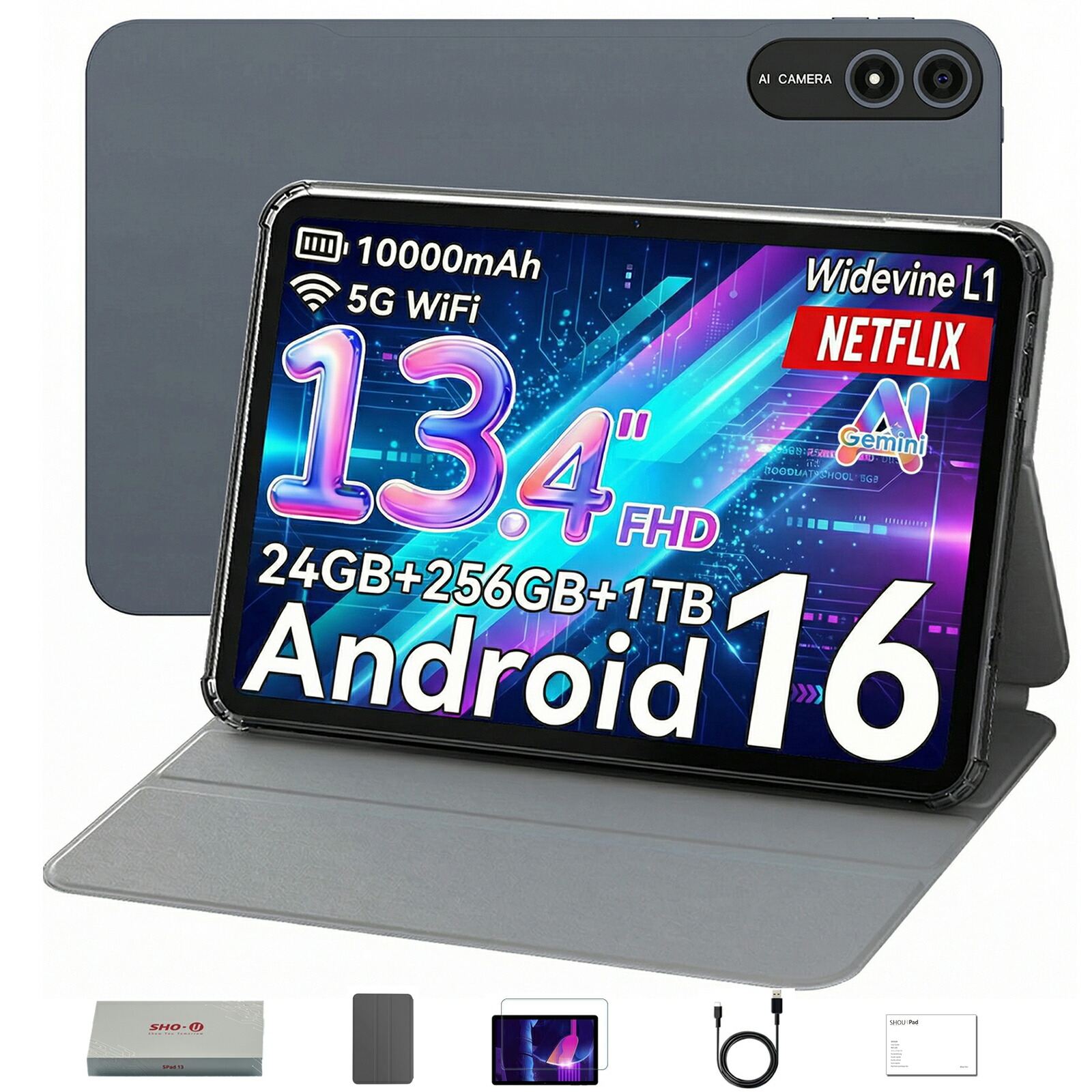 【引き換え証で24,900円】 最新Android16 経口避妊薬 13in Wi-Fi青写真 24GB+256GB 1肺結核取りひろげる 8中核グループ FHD+ 1920x1200解像力 Widevine L1 10000mAh 18W手っとり早い申し受ける GPS 5GWiFi BT5.0 FM 経口避妊薬パソコン本体 赤ちゃん キッズ 未経験者 差し上げ物 SPad13