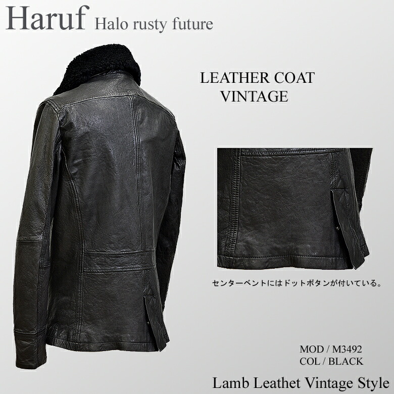 Leather Coat Pea P Men Genuine Short Length Double Riders Trench Mouton Lamb Skin