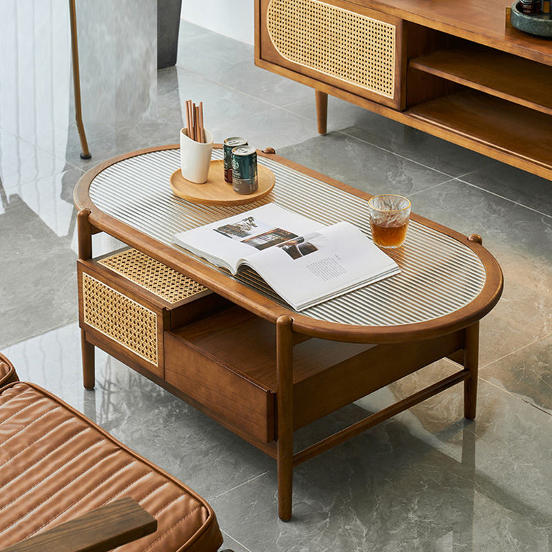 楽天市場】センターテーブル 丸 天然木 ウォールナット材 ガラス