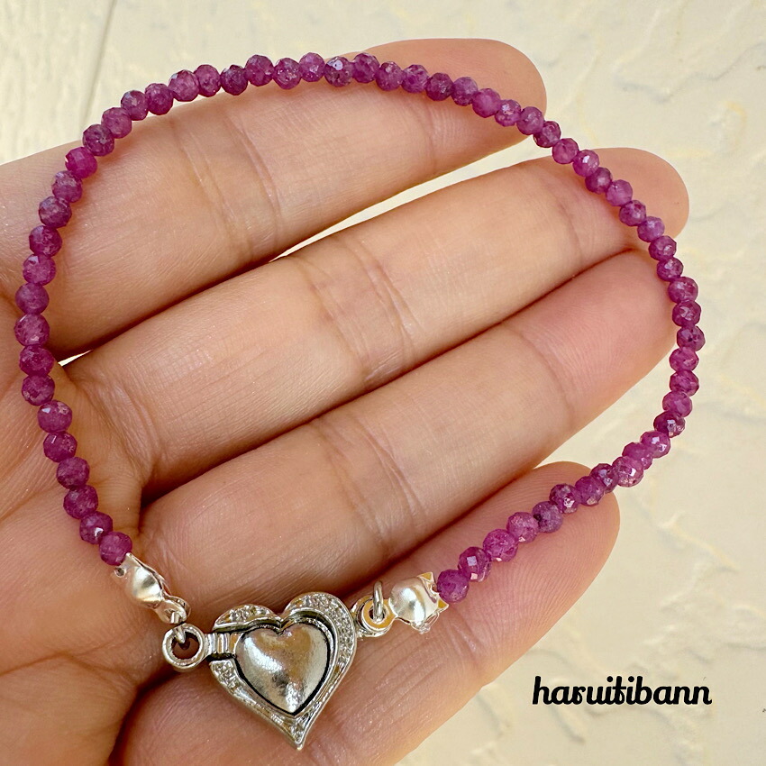 楽天市場】ルビー＆水晶 キラキラカットブレスレット 天然石