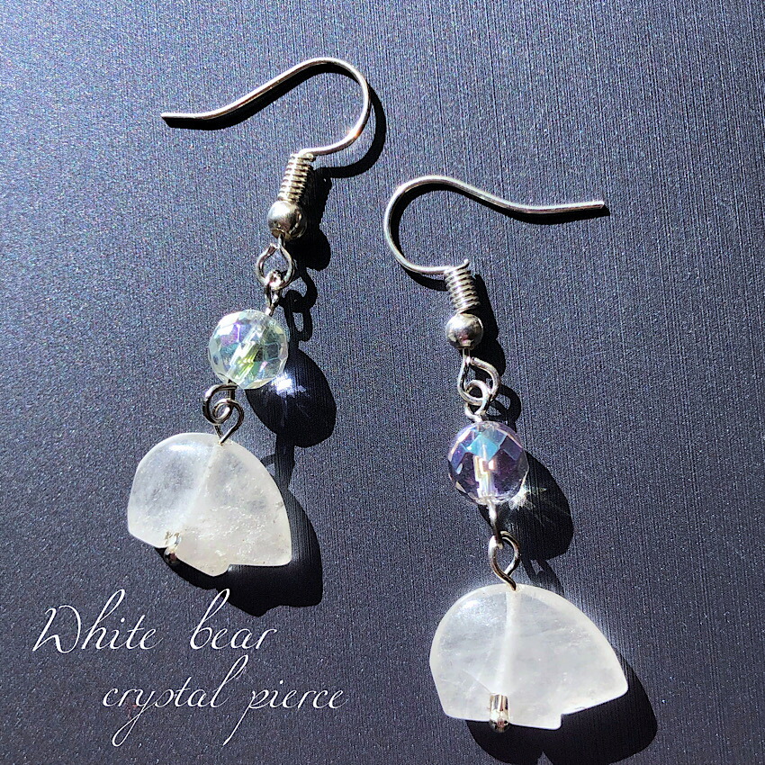 楽天市場】レインボーオーラ水晶64面カット ゆらゆら揺れるピアス