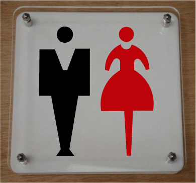 トイレマーク お洒落な二層式【250×250mm】 大きいサイズ トイレプレート 便所マーク 便所プレート bigサイズ ビッグサイズ マーク お手洗い TOILET WC 化粧室 標識 看板 サイン プレート 便所 トイレ おしゃれ 15 大きい ビッグ サイズ BIG ピクトサイン 女子 男子