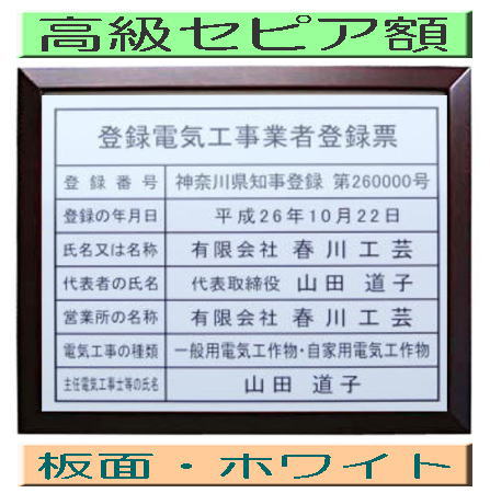 登録電気工事業者登録票 高級額がこの価格 看板 事務所用 標識 サイン 看板 登録電気工事業者登録票 表示板 標識板 掲示板 電気工事看板