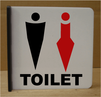 トイレマーク 突き出し式【300&times;300】 大きいサイズ トイレプレート 便所マーク 便所プレート 金属 bigサイズ ビッグサイズ マーク お手洗い TOILET WC 化粧室 標識 看板 サイン プレート 便所 トイレ おしゃれ 15 大きい ビッグ サイズ BIG ピクトサイン 女子 男子｜春川工芸