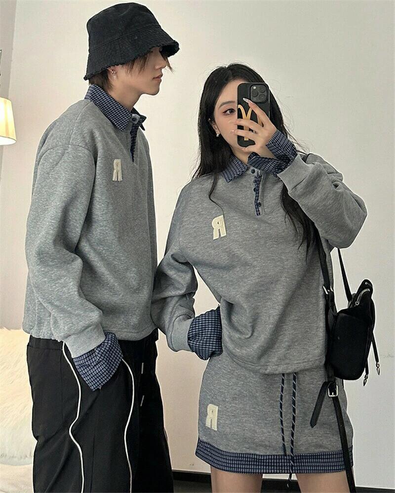 ペアルックトレーナー レディース メンズ 秋冬用 カップルお揃い スタンドカラー パーカー カジュアル 大きいサイズ 長袖 ルームウェア デート用