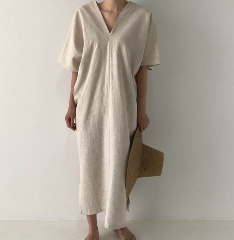 衣装 レディース 広広とした レディース 太陽フレア衣装 雅びやか 濫りがわしい ミモレ丈 夏 ガーリー 片方細長い切口 抜け感 春 成年者うしろ帯 20代 無地 主演者級 心地よい 衣装 リラクシー 5分袖 Vのど首 分かりやすい 袖あり 太陽フレア