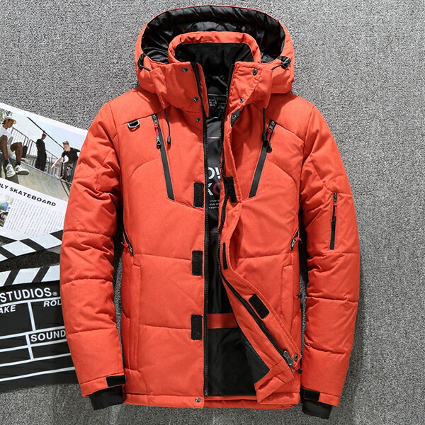 楽天市場 人気商品 新色追加 ダウンコートメンズ ジャケット ハイネック フード付き ブルゾン 大きいサイズ コート 冬アウター 無地 防風 防寒着 Harumicorp楽天市場店