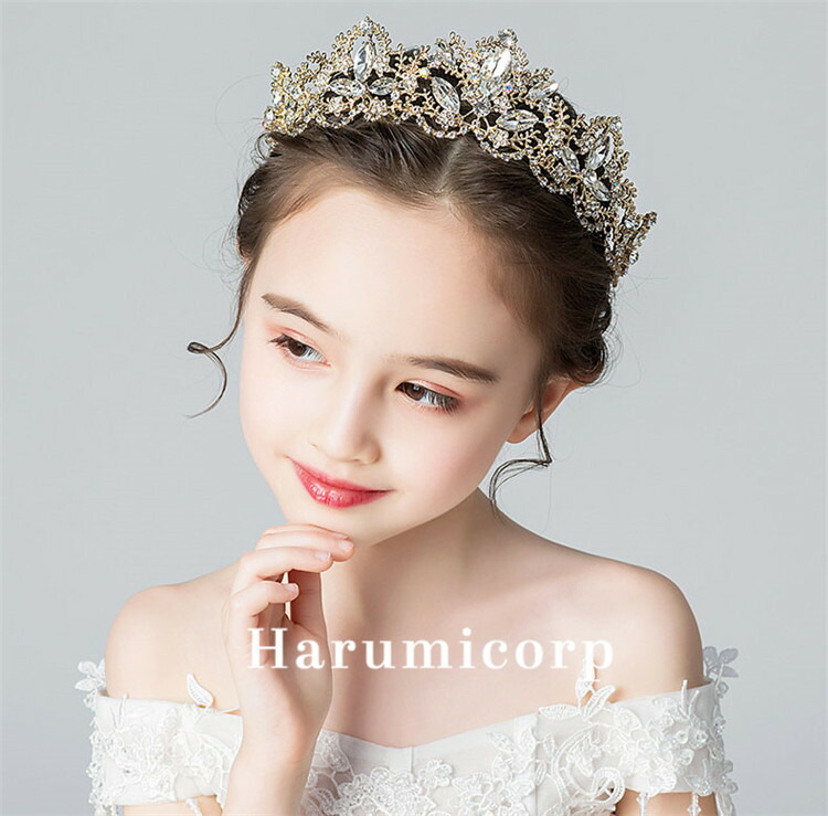 ヘアアクセサリー 子供 結婚式 ヘッドドレス 発表会 ドレス髪飾り 花冠 卒業式 女の子 誕生日 ティアラ ピアノ キッズ 髪飾り ヘアバンド