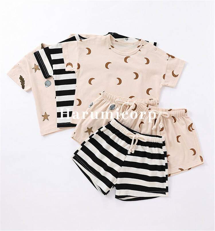 ベビー服 セットアップ おしゃれ こども服 子供服 赤ちゃん 女の子 ハーフパンツ 韓国子供服 男の子 可愛い 半ズボン キッズ Tシャツ 夏服 半袖