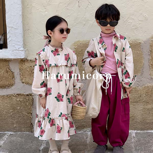ワンピース キッズ シャツ 長袖 子供服 女の子 男の子 トップス 花柄ワンピース 兄妹 ベビー服 春秋 ジュニア 結婚式 子ども服 女児 男児 おしゃれ かわいい 入学 入園 幼稚園 小学生 誕生日 プレゼント 150cm 140 130 120 110 100 90 お出かけ カジュアルのご紹介
