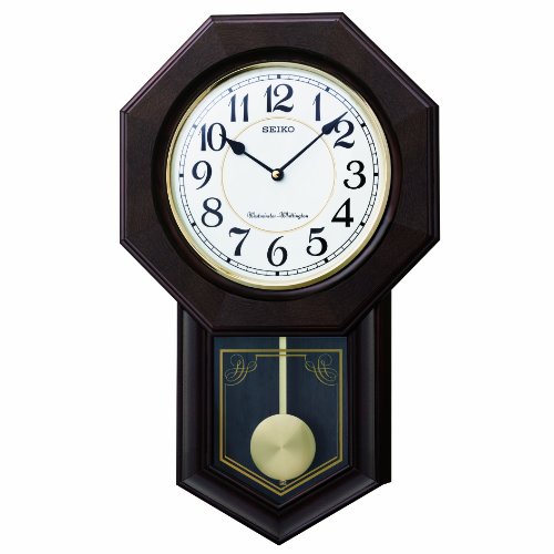 SEIKO CLOCK (セイコー クロック) 木枠スタンダード掛時計／掛け時計「八角尾長」(濃茶) RQ325B【RP】〈時計〉
