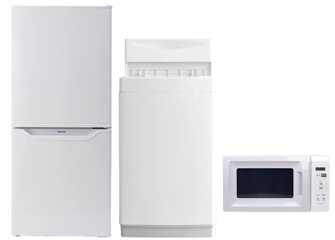 【新品】 【新生きて行く家電3点仕掛ける】 家電仕掛ける 電気冷蔵庫106L 洗い濯ぎ機6kg 陰電子領域17L 白いこと 一人暮らし