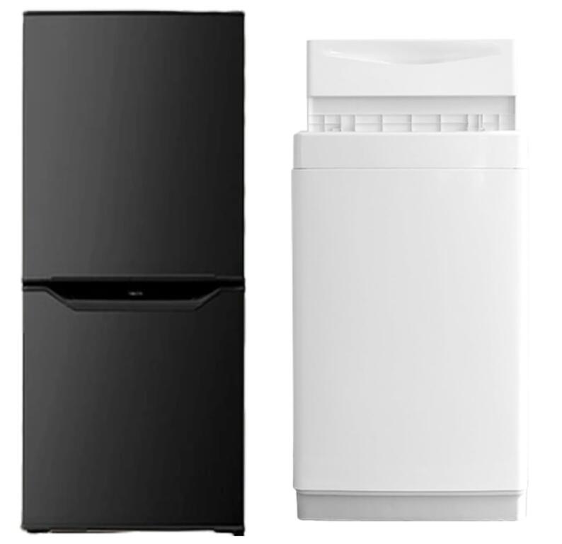 【新品】【新生きて行く家電2点仕掛ける】 家電仕掛ける 電気冷蔵庫106L 洗い濯ぎ機6kg 黒いこと 一人暮らし