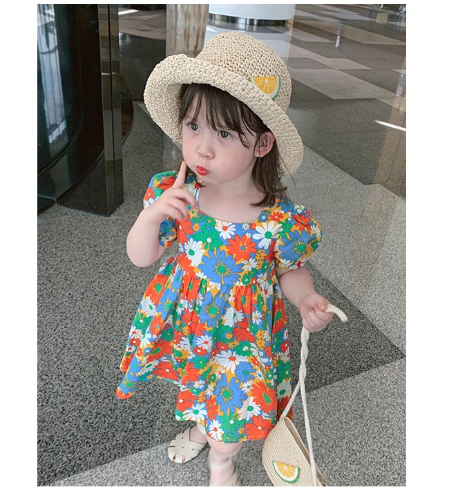 楽天市場 送料無料 ワンピース キッズ 花柄 半袖ワンピース 薄手 子供服 女の子 夏 快適 キッズワンピース 半袖 コットン サマーワンピース ドレス 花柄ワンピース おしゃれ Harusakura楽天市場店