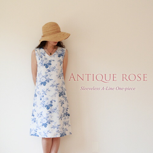 ブランドおしゃれ イギリス製リネン美しいアンティーク ローズ柄ノースリーブ ｖネック ａライン ワンピース 21新作 Greenzonwheelz Com