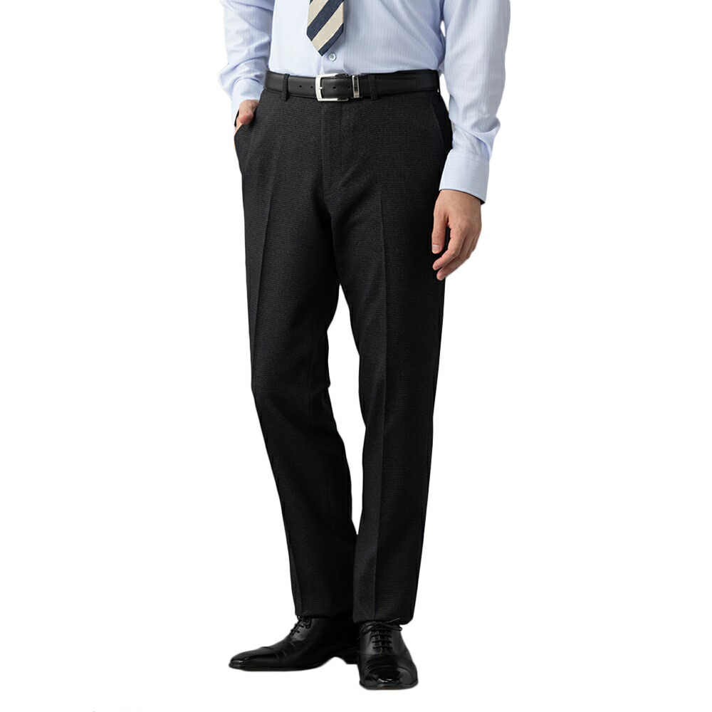 楽天市場 値下げ 3 900円 スラックス メンズパンツ ビジネスパンツ ノータック 秋冬 Nero グレー 千鳥格子 紳士服はるやま