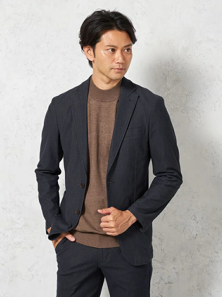 【15%OFFクーポン:7/18~7/31】 メンズカジュアルアウター ジャケット EDWIN デニスラ ジャケット ネイビー S M L LL 綿 ポリエステル ポリウレタン 通年|はるやま 店