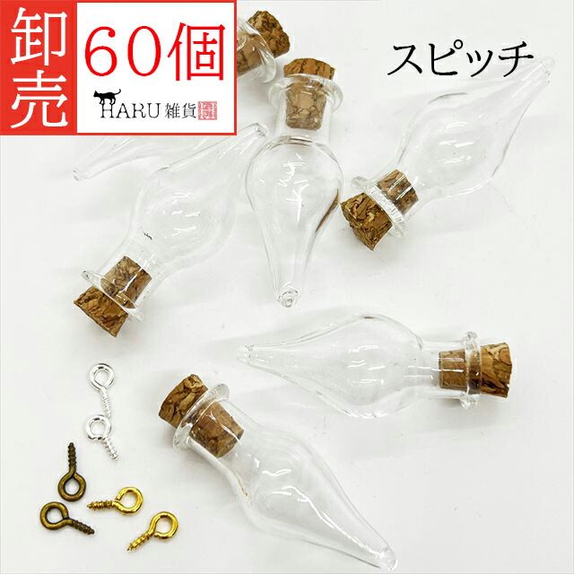 楽天市場】ミニボトル 6個セット ヒートン付き コルク付き スピッチ