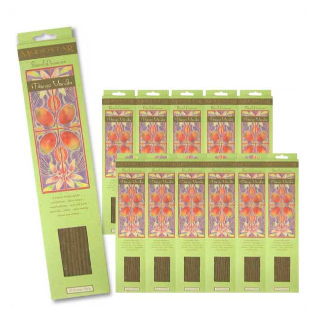 MOODSTAR INCENSE STICK MANGO VANILLA 12PCS (TOTAL240本) / ムードスター インセンス スティック マンゴーバニラ / Room Fragrance