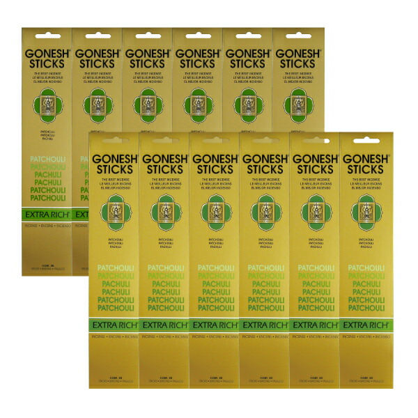 【楽天市場】GONESH INCENSE STICK PATCHOULI 12PCS / ガーネッシュ インセンス スティック パチョリ 12