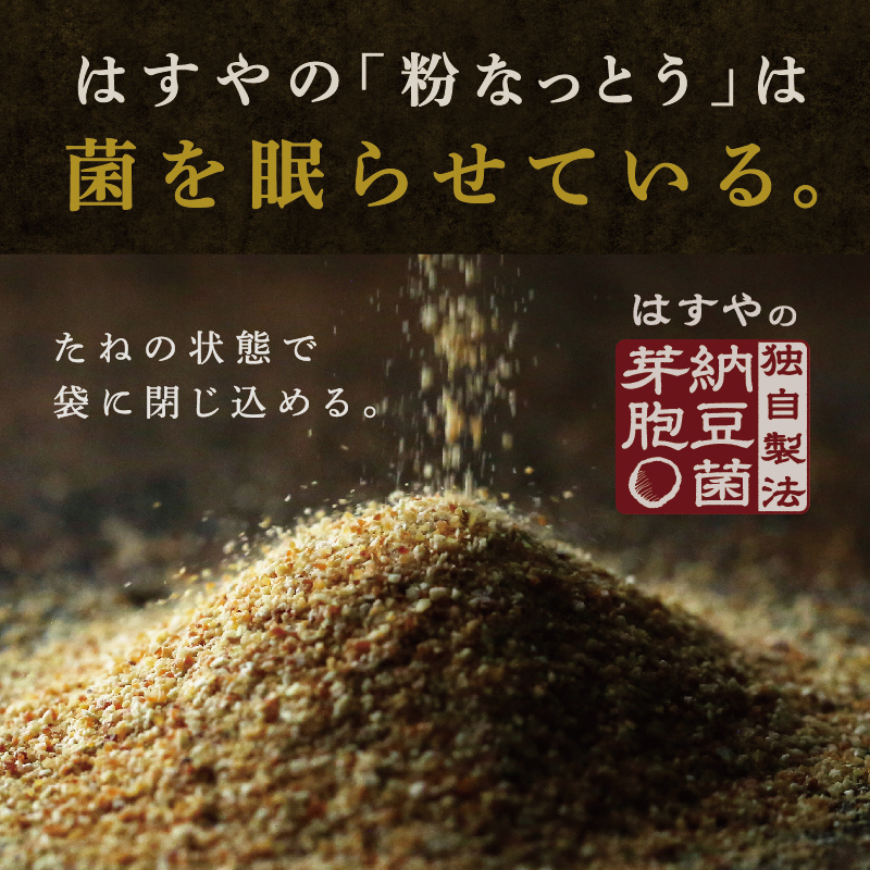 【メール便送料無料】粉なっとう[あらびき] 84g 小さじ1杯に納豆10パック分の納豆菌が生きているサプリメント/納豆キナーゼ/ポリアミン/食物繊維#四国阿波はすや