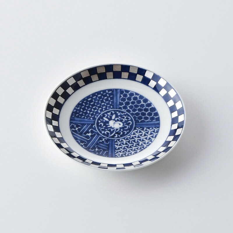 楽天市場】古染銀花プレート185（18.5cm）【波佐見焼き】藍古伊万里