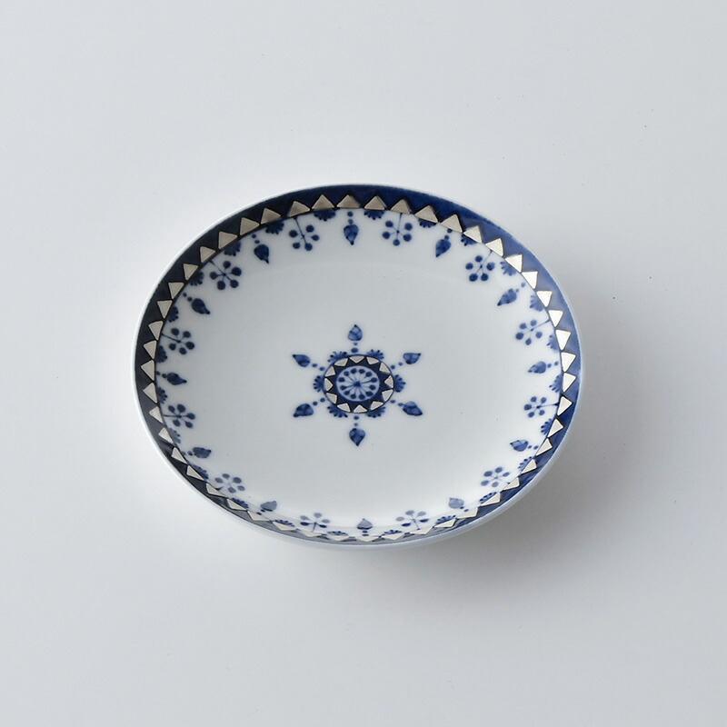 楽天市場】古染銀花プレート185（18.5cm）【波佐見焼き】藍古伊万里