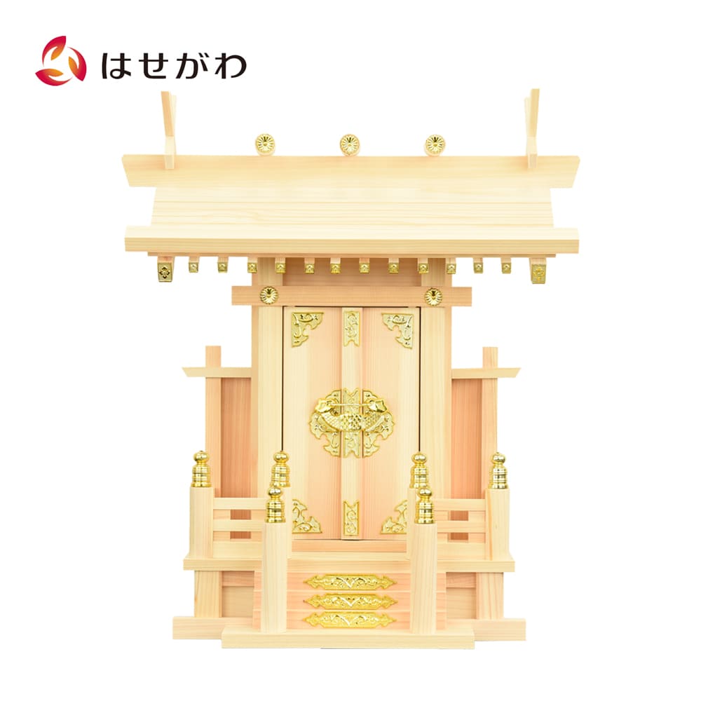 【P5倍!本日4/15限定】 神棚 神殿 桧 国産 一社 本格 神社【神殿 神明 中】お仏壇のはせがわ