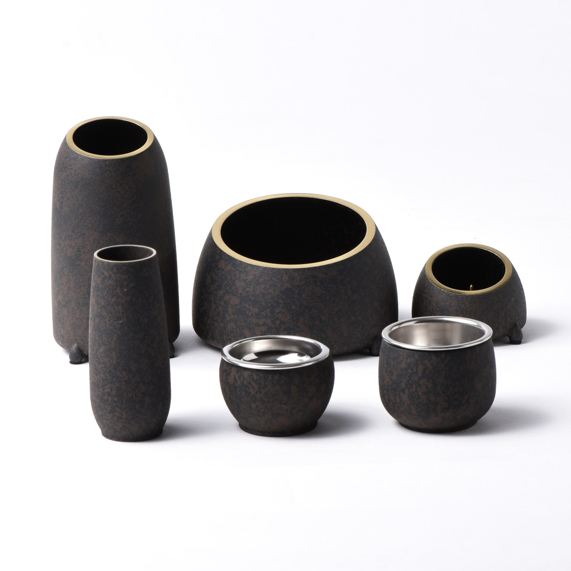 楽天市場】想(Omofu) モダン 仏具セット 6点 鉄錆色【42man0】火立