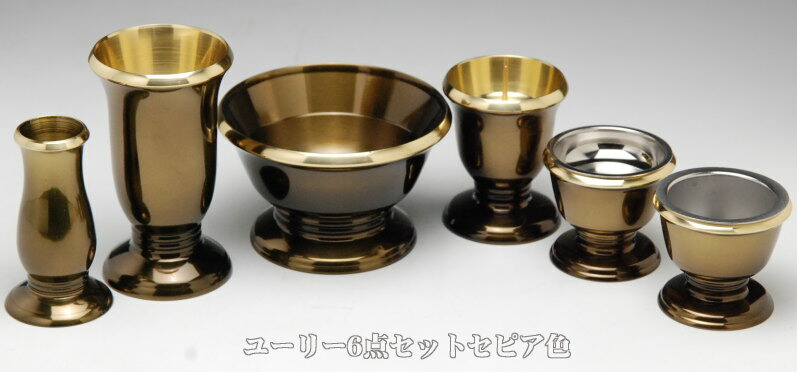 楽天市場】仏具セット モダン仏具 ユーリー 6点セット3.5寸 [ワイン色