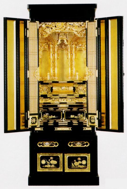 楽天市場】金仏壇 京型台付光輝18号 (仏具セット付） 大阪ランマ