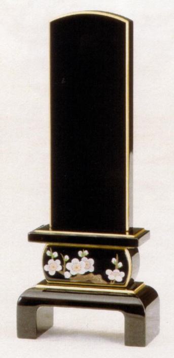 仏具・位牌 高蒔絵 4.5号 花続きもの（黒塗） 塗位牌 会津位牌 手描き蒔絵（受注生み出すことの悧巧納期1か月以上）