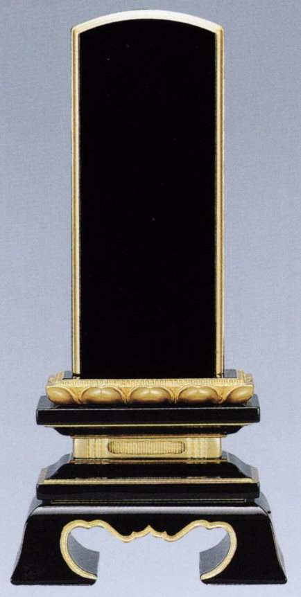 仏具 位牌 蓮華付春日位牌呂色仕上（黒色）5.0号 会津塗 本金粉仕上 送料無料｜仏壇仏具 神棚 数珠のLifeハセガワ