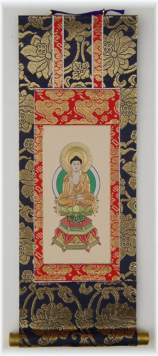 入手困難!!!! 雲錦　金襴 仏 掛軸★★仕覆袈裟寺院仏像 70cmX2ｍ★長さ指定でき 0651 京都西陣掛軸・もくらん金本紙・天台宗・ご本尊のみ・20代 - 仏壇仏具