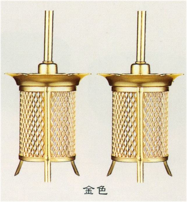 モダン仏具 すみれ吊り 灯篭 LED電装付 金色【小】 1対 送料無料 10,804円