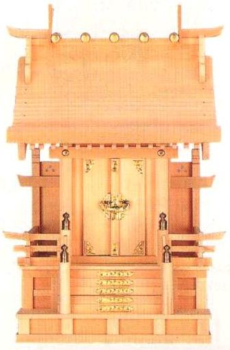神棚 神具 お狐狸様のおまつり針路 手摺り宮七寸神棚［木曽桧］ 貨物輸送無料