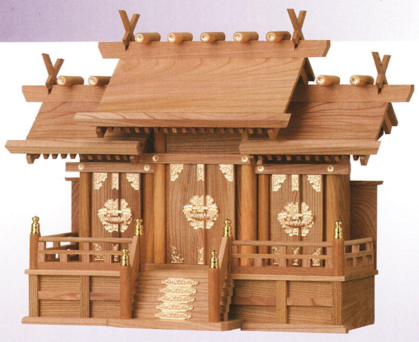 神棚 欅（けやき）大屋根違三社（小） 貨物輸送無料