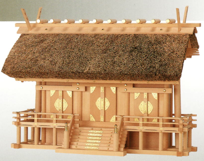 神棚【受注生み出すこと品】 御前上等 茅葺通し三社 M-2 貨物輸送無料