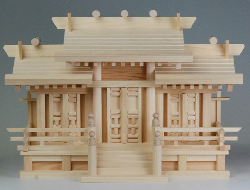神棚 神具 低屋根唐戸三社 小神棚（高36） 屋根違三社型神棚 東濃桧製 国産 日本製 送料無料