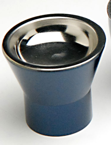 【マラソン限定P5倍】 仏具・詩杯型 【単品販売】 詩杯型 仏器（仏飯器）茄子紺色入 ステンレス落し付