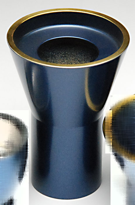 【マラソン限定P5倍】 仏具・詩杯型 【単品販売】 詩杯型 花立（花瓶）茄子紺色入 ステンレス落し付